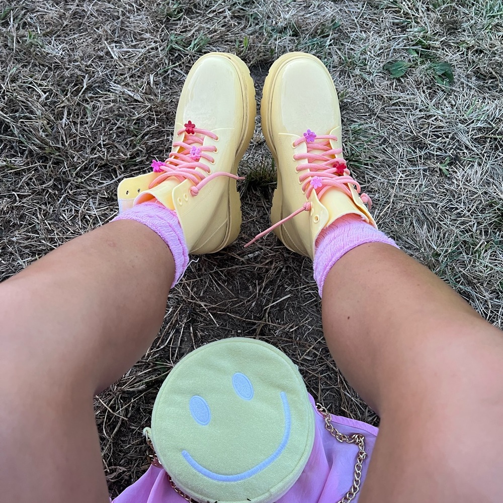 Yellow platform boots